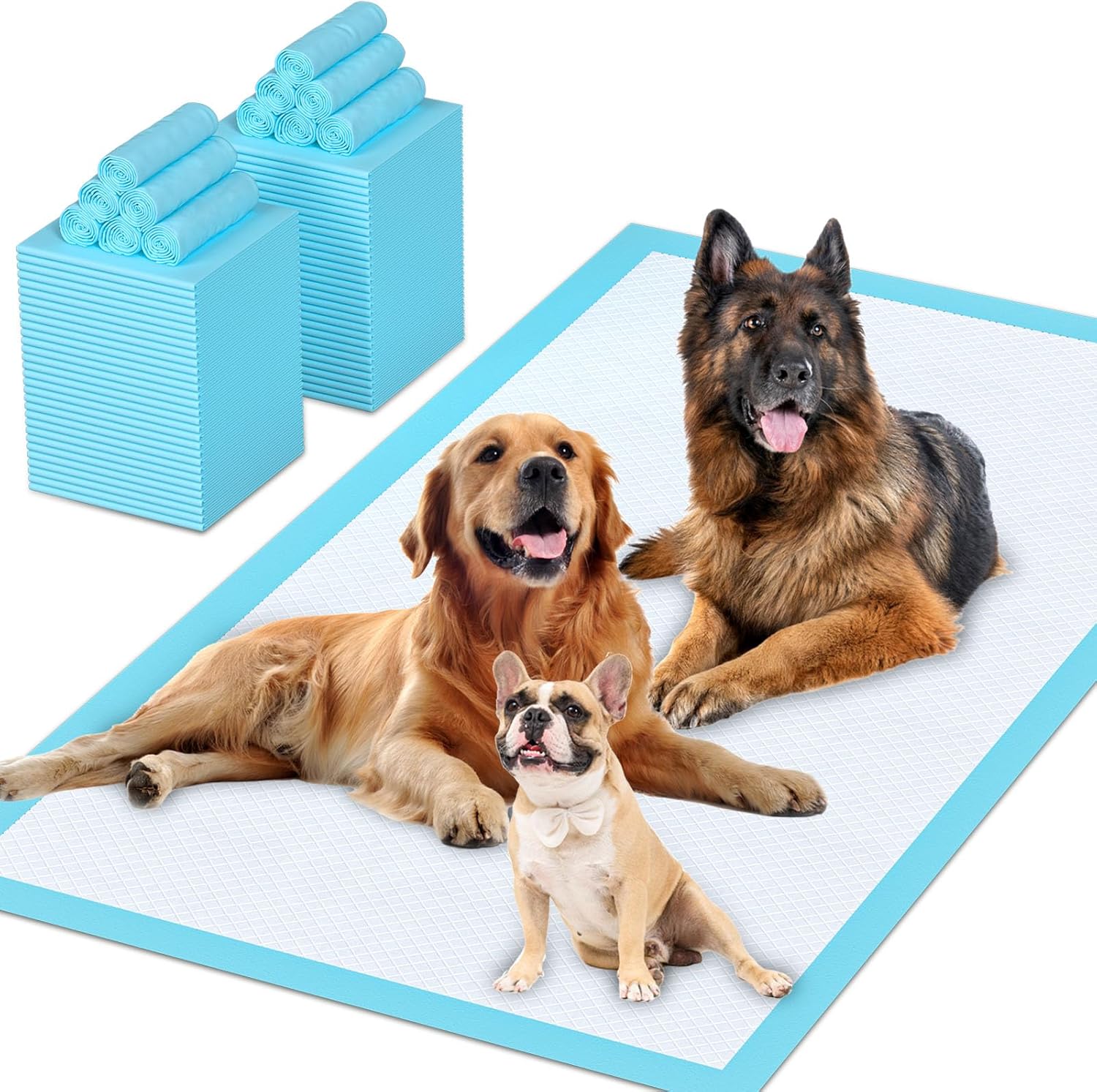 Best Amazon Basics Dog and Puppy Pee Pads – 5-Layer Leak-Proof, Super Absorbent, Quick-Dry, 100 Count